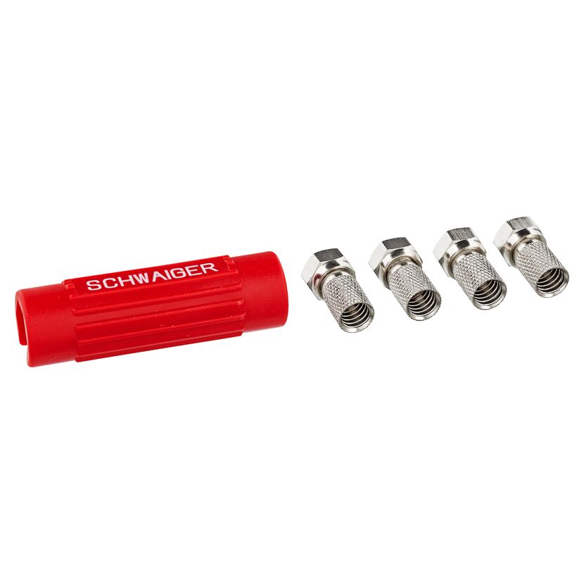 Vier F-Stecker und eine rote Aufdrehhilfe von SCHWAIGER