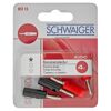 Vier Bananenstecker von SCHWAIGER, zwei rot, zwei schwarz