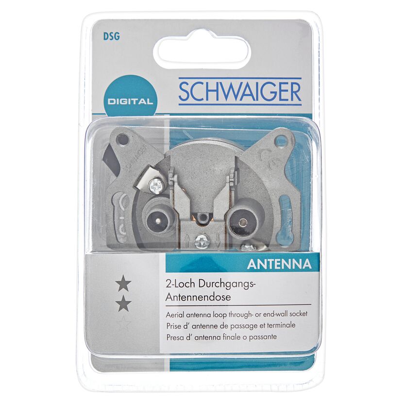 Schwaiger 2-Loch Durchgangs-Antennendose
