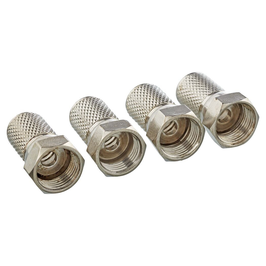 Vier F-Aufdrehstecker
