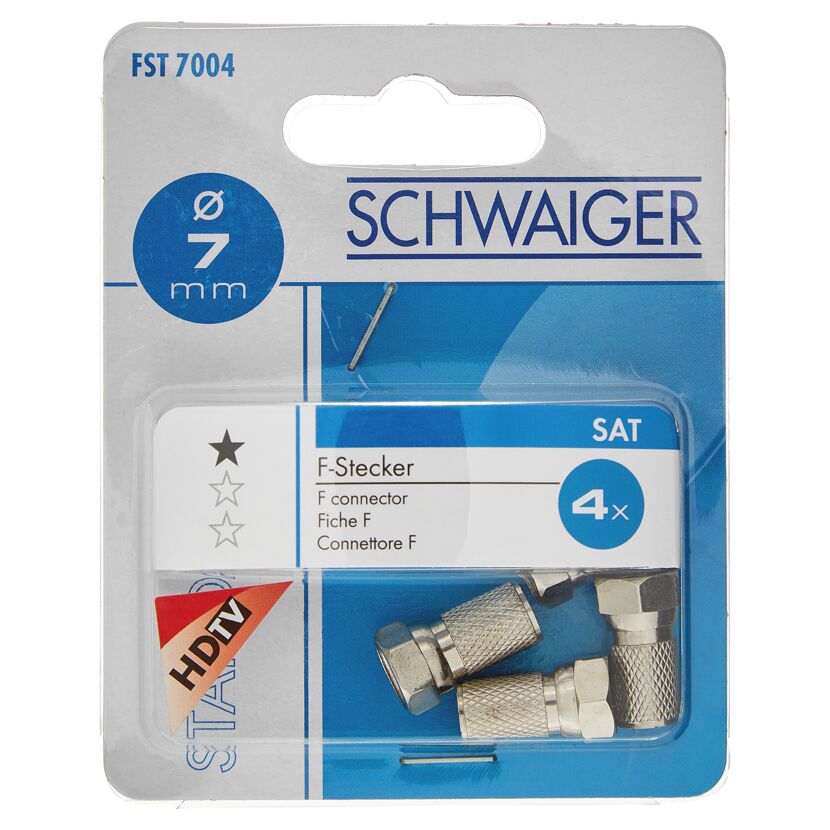 Vier F-Stecker 7 mm von Schwaiger