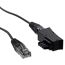 Ein TAE-Adapter mit zwei Netzwerkkabeln.