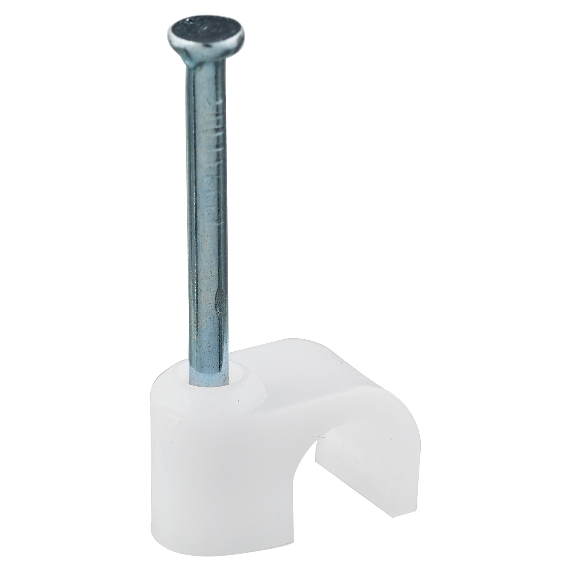 Weiße Nagelschelle mit Nagel