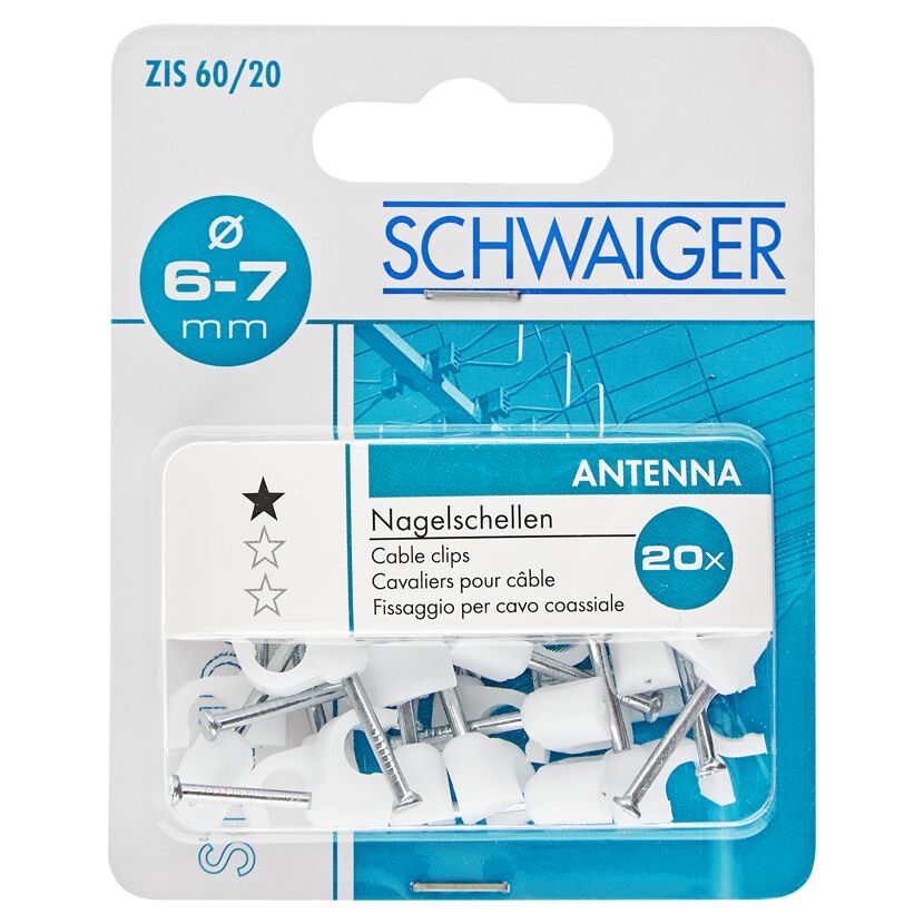 20 Nagelschellen für Kabeldurchmesser 6-7 mm von SCHWAIGER