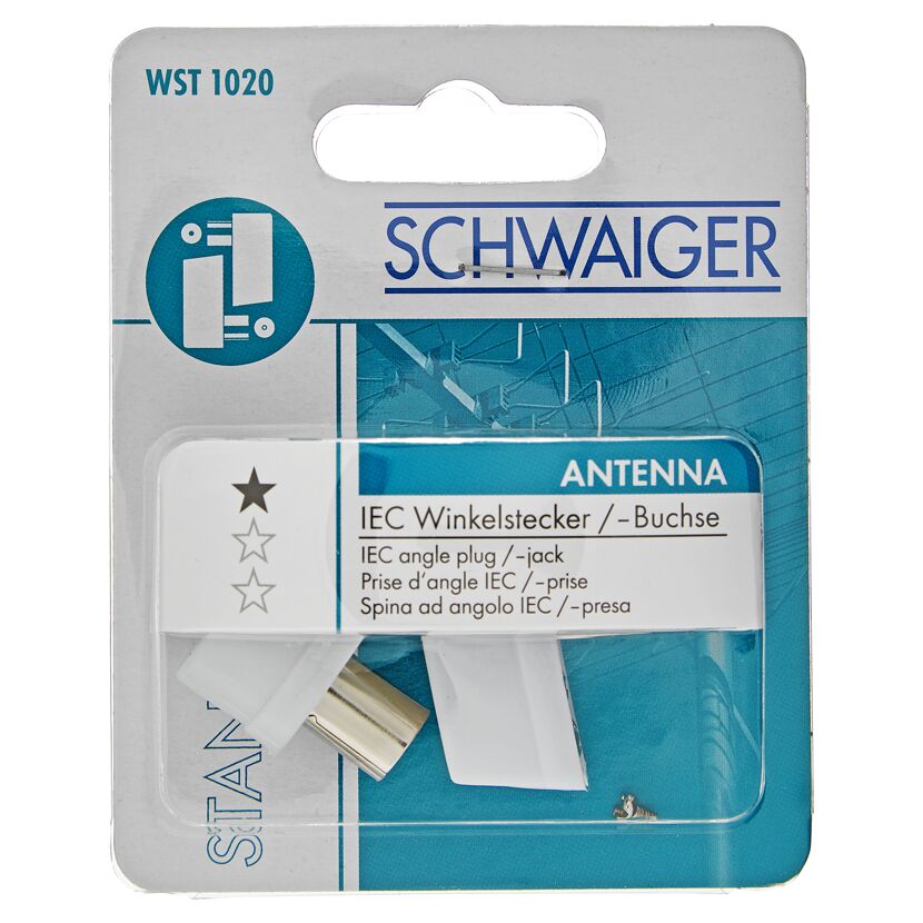 IEC Winkelstecker Set Antenne Standard schraubbar