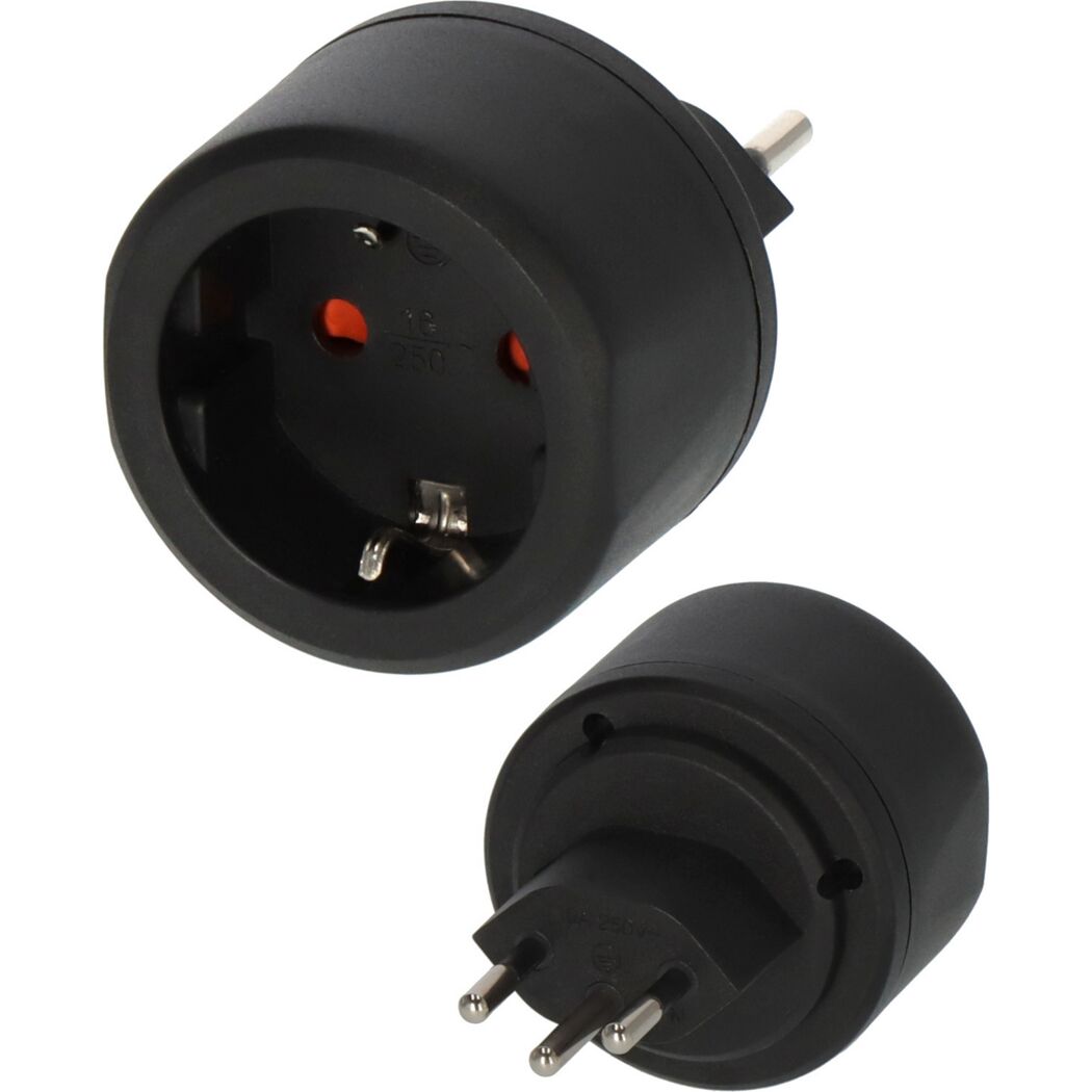 Reiseadapter für die Schweiz schwarz