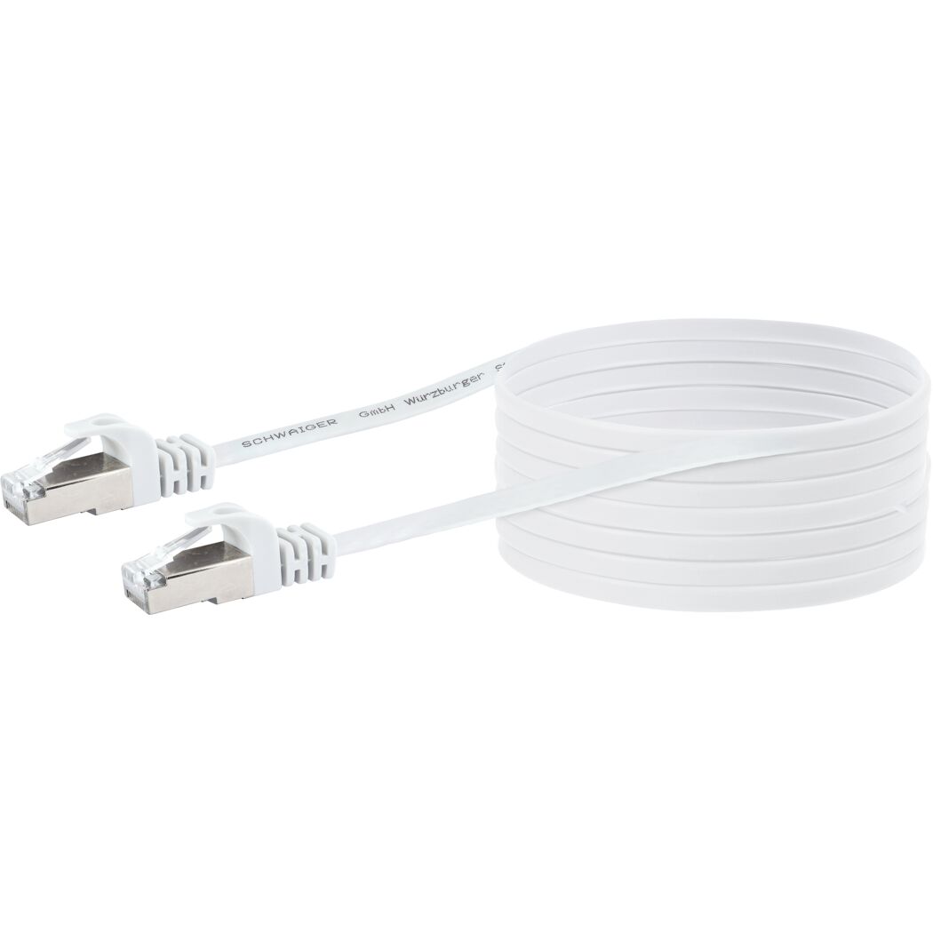 Weißes, gerolltes Netzwerkkabel CAT6