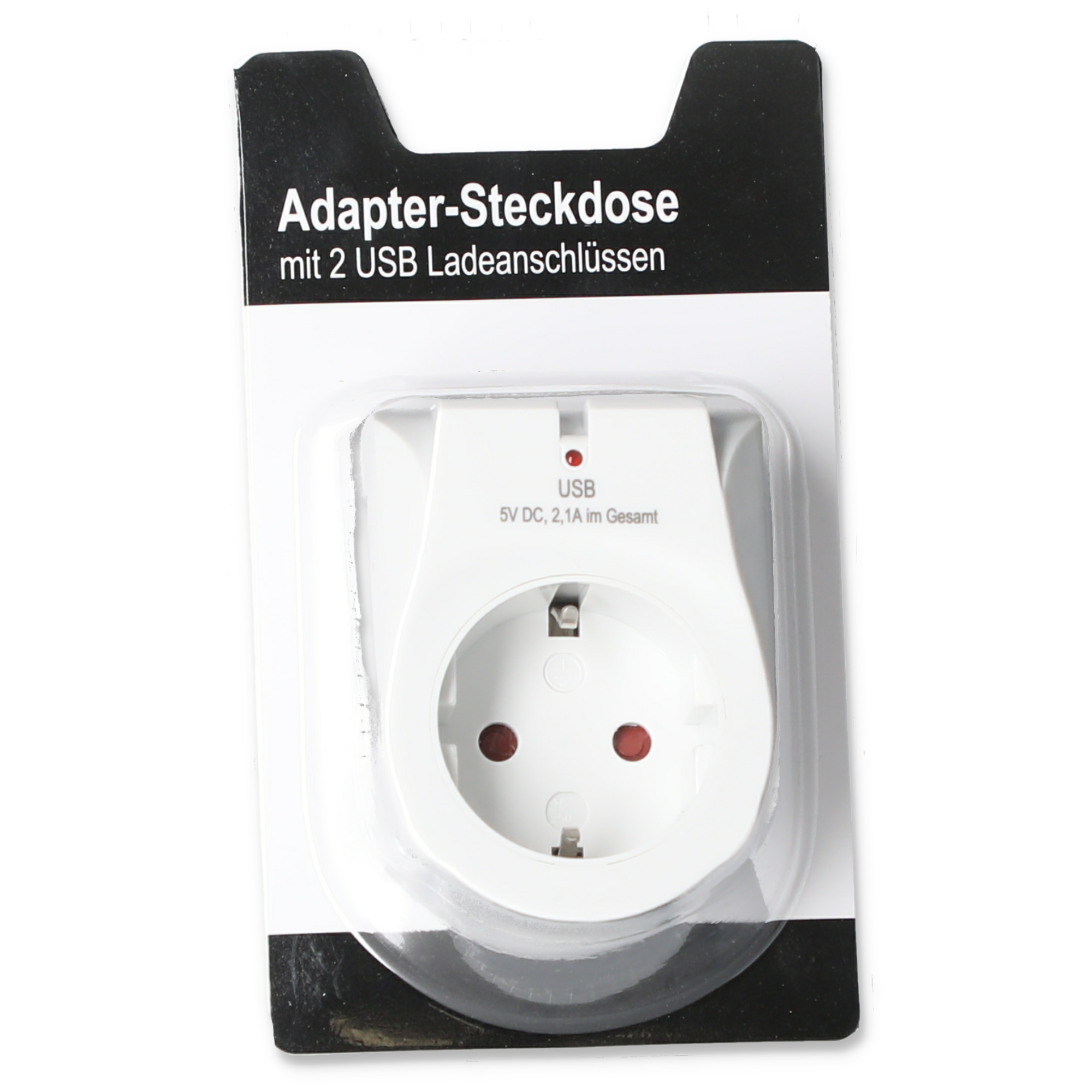 Steckdosenadapter mit USB-Anschluss weiß + product picture