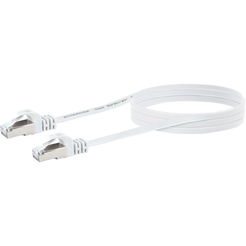 U/FTP-Netzwerkflachkabel CAT 6 weiß, 3 m