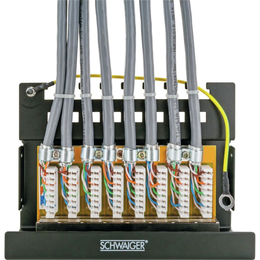 8-Port Patchpanel für RJ45 Netzwerkbuchsen