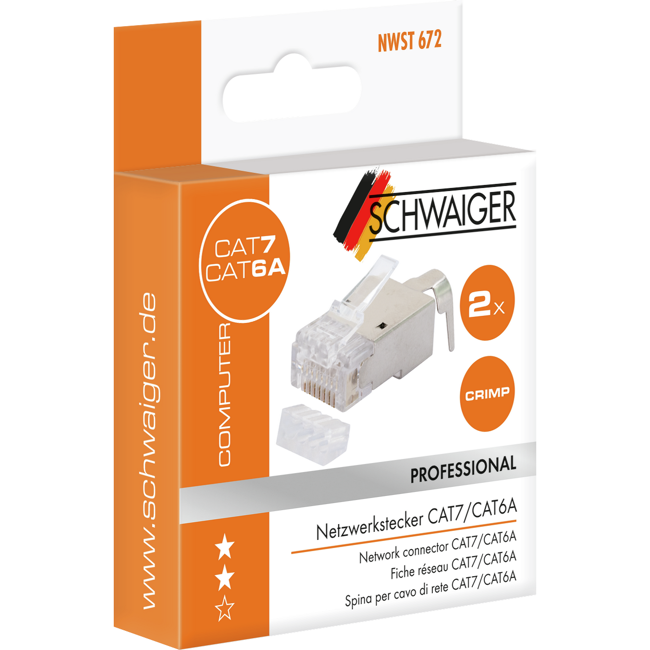 Bild von Netzwerkstecker CAT 6A/Cat 7, 2 Stück