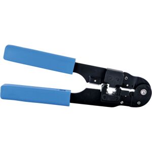 Crimpzange schwarz/blau für Rund- und Flachkabel