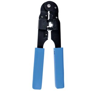 Crimpzange schwarz/blau für Rund- und Flachkabel