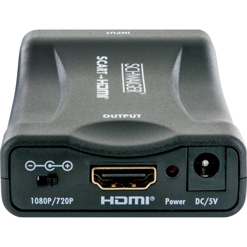 Schwarzer Scart auf HDMI Konverter von Schwaiger