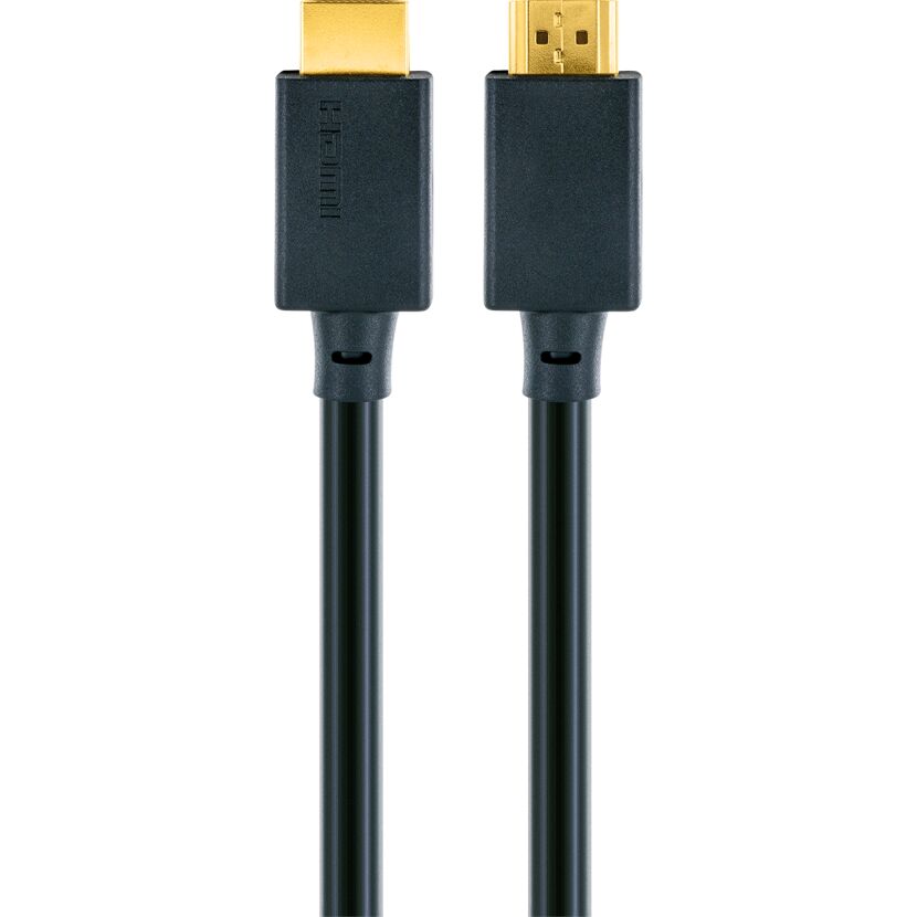 Schwarzes HDMI-Kabel mit vergoldeten Steckern