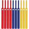 Rote, blaue und gelbe Klett-Kabelbinder