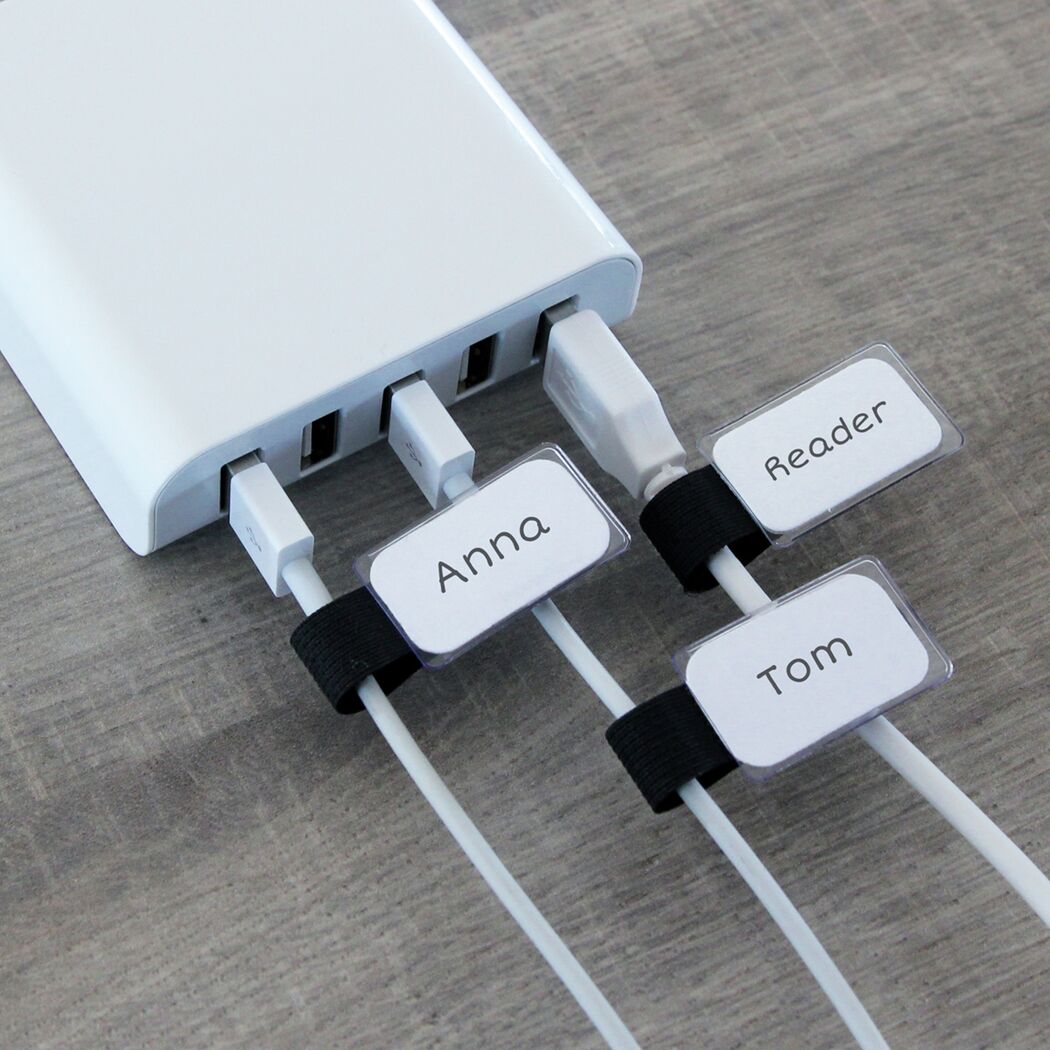 Klettbinder mit Beschriftungsfeld 'LTC Mini Tags' schwarz 12 x 90 mm 10 Stück