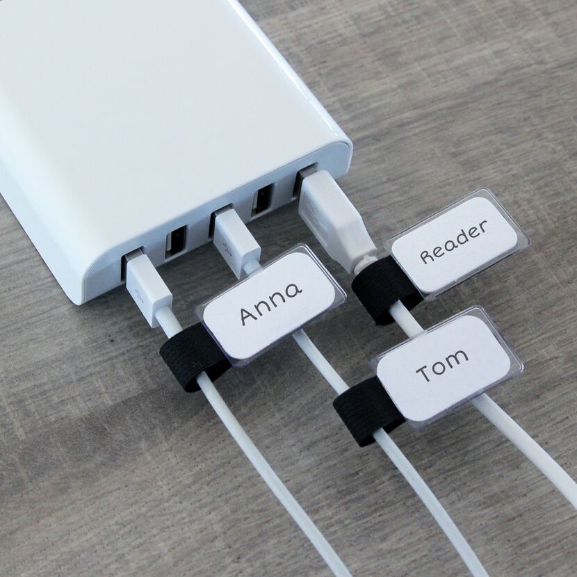 Klettbinder mit Beschriftungsfeld 'LTC Mini Tags' schwarz 12 x 90 mm 10 Stück
