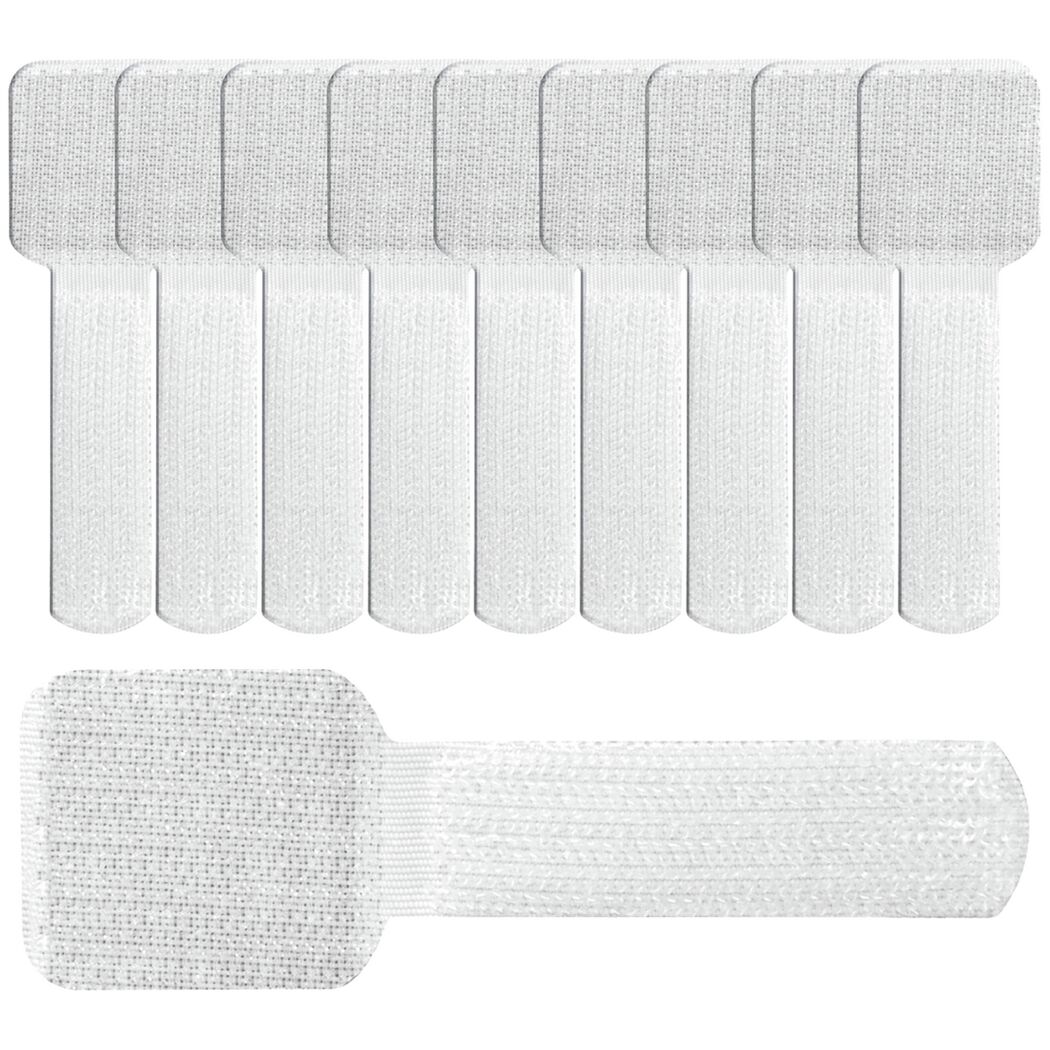 Klettkabelhalter 'LTC Wall Straps' weiß 28 x 90 mm 10 Stück