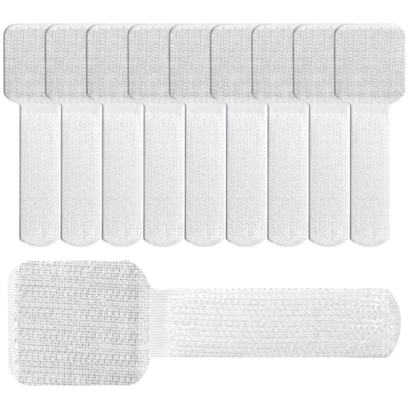 Klettkabelhalter 'LTC Wall Straps' weiß 28 x 90 mm 10 Stück