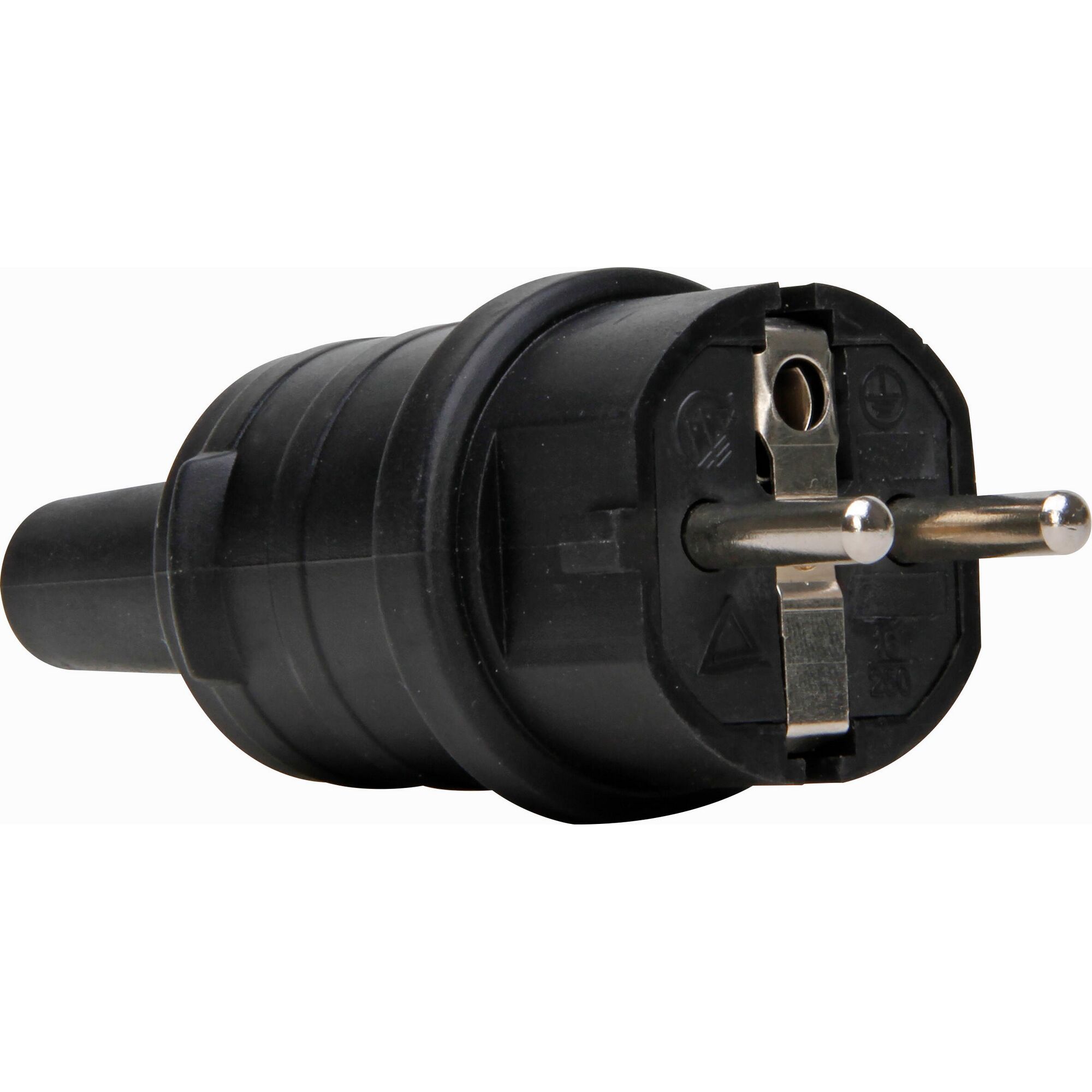 Schwarzer Schutzkontaktstecker