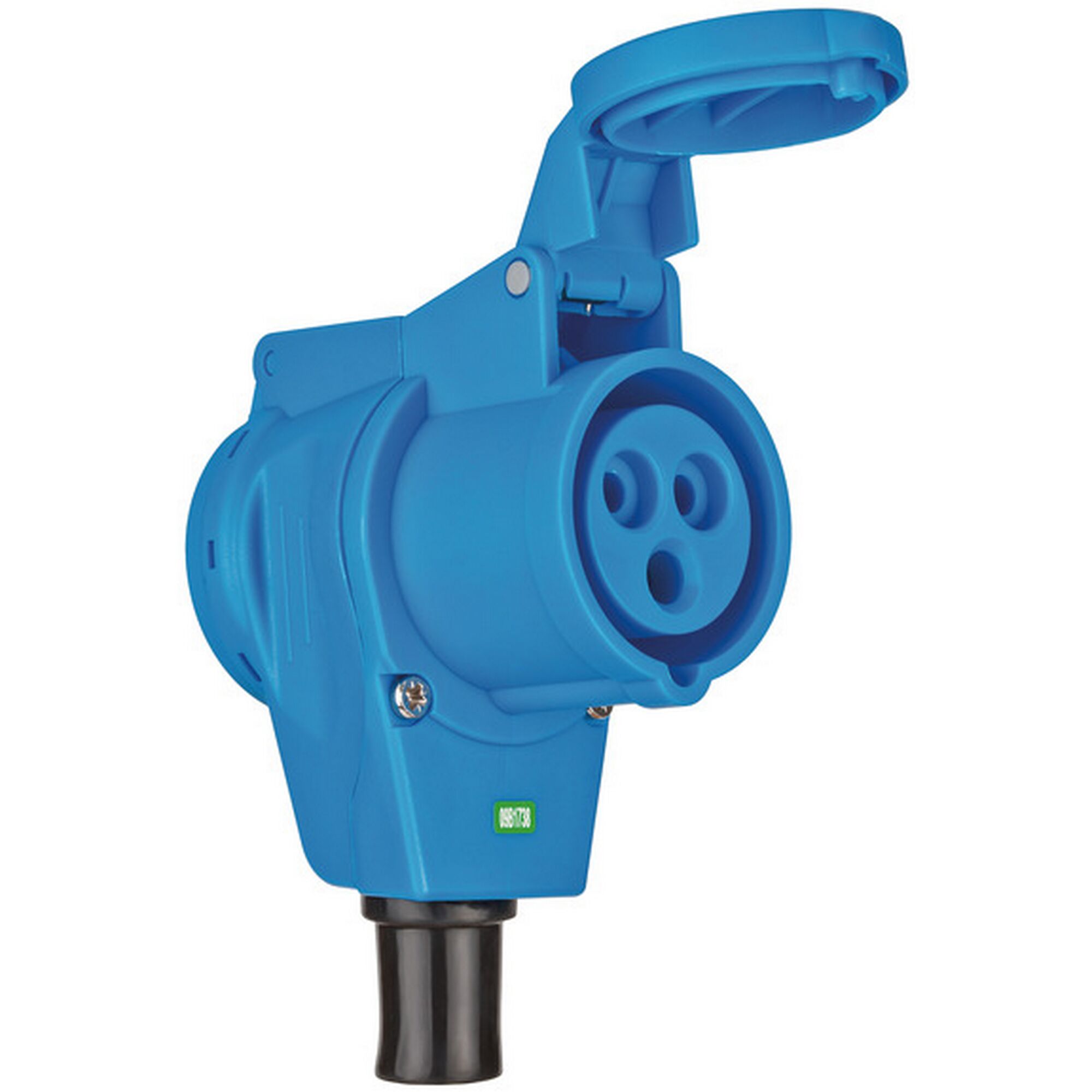 Blaue CEE-Winkelkupplung 230V/16A IP44