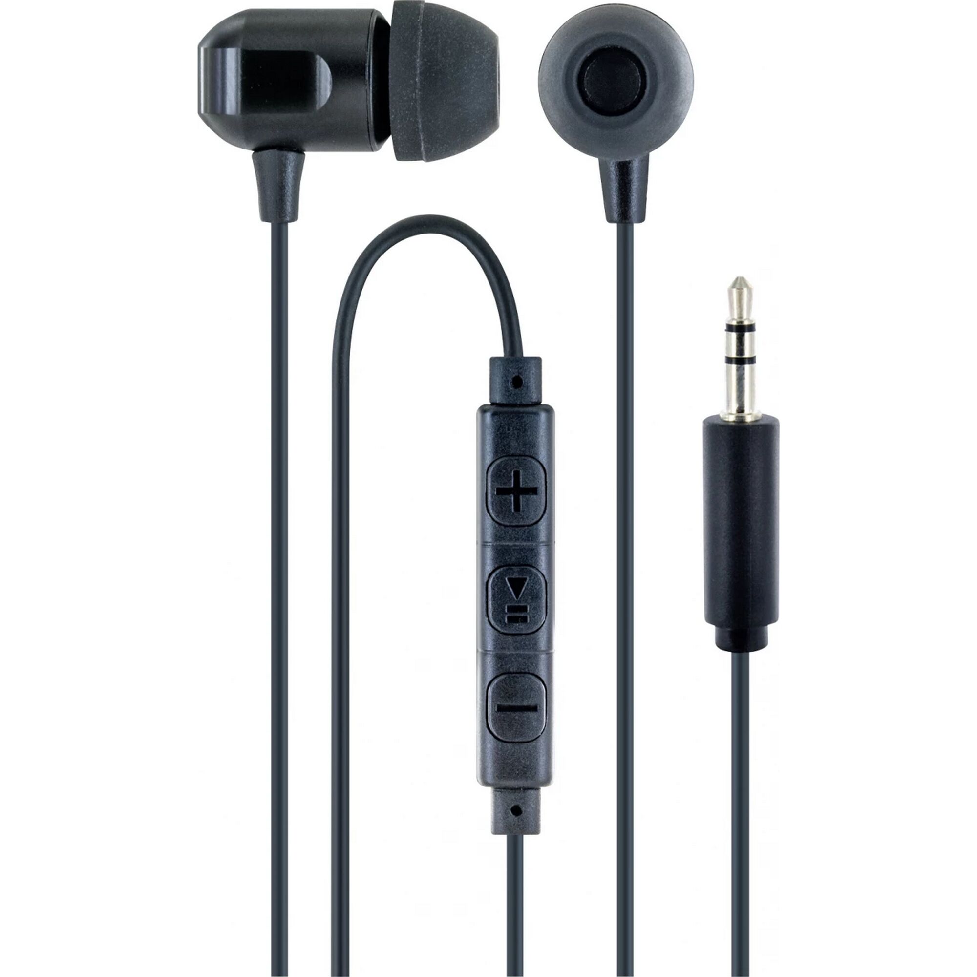 Schwarze Kopfhörer mit Lautstärkeregler