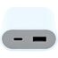 Weißer USB-Ladeadapter mit einem USB-A und einem USB-C Anschluss