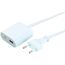 Weißer USB-Ladeadapter mit Kabel und Stecker