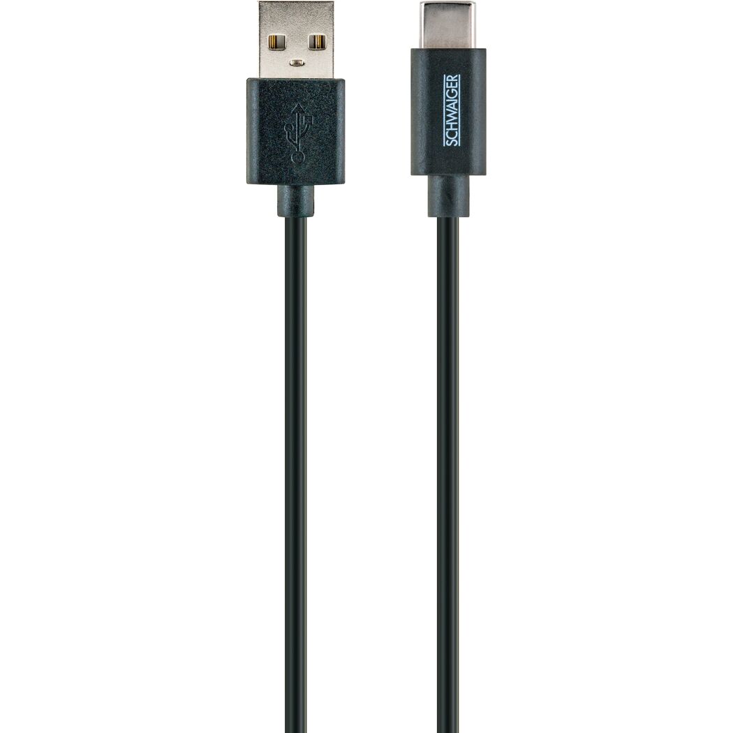 Schwarzes Sync- und Ladekabel, USB-C auf USB-A