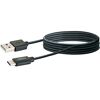 Schwarzes USB-C auf USB-A Ladekabel
