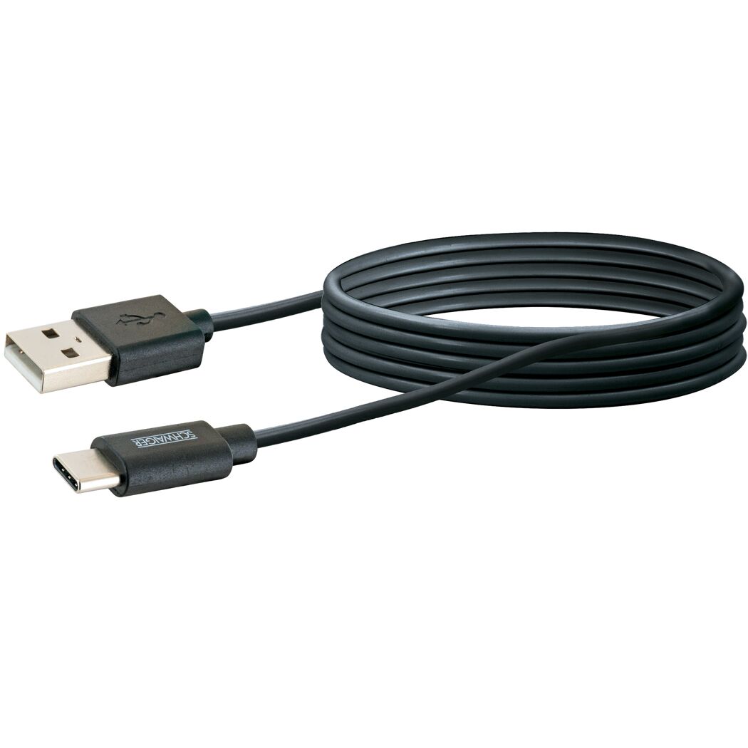 Schwarzes USB-C auf USB-A Ladekabel