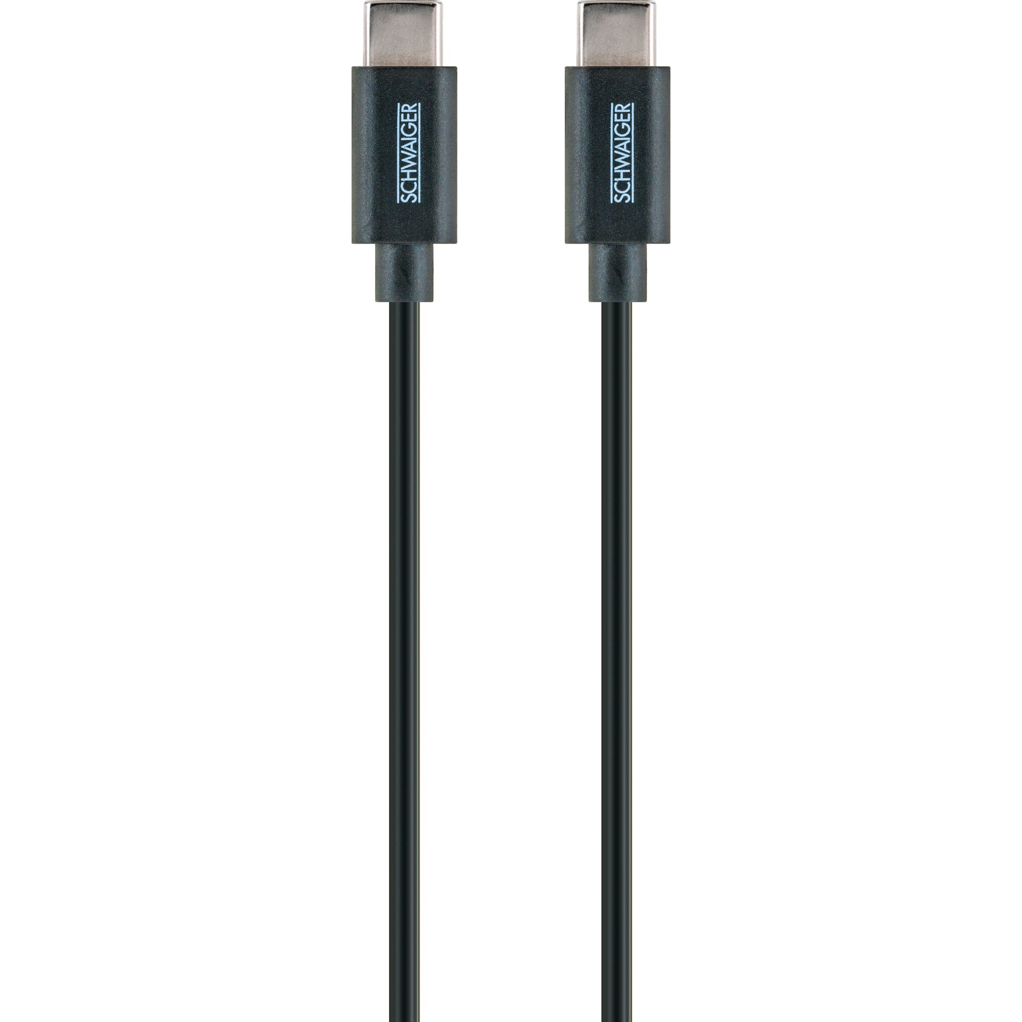 Zwei schwarze SCHWAIGER USB-C Kabel