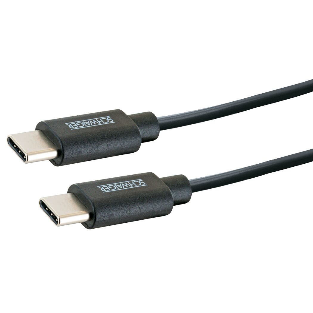 Schwarzes USB-C-auf-USB-C-Kabel von SCHWAIGER