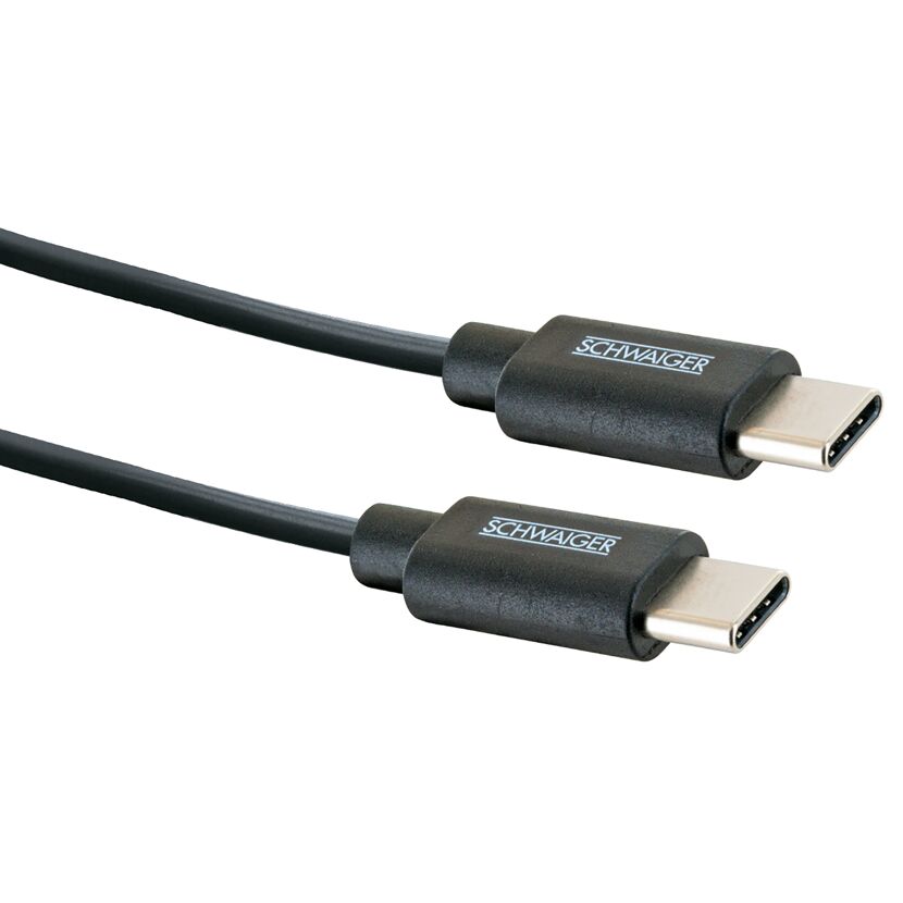 Schwarzes USB-C-auf-USB-C-Kabel von SCHWAIGER