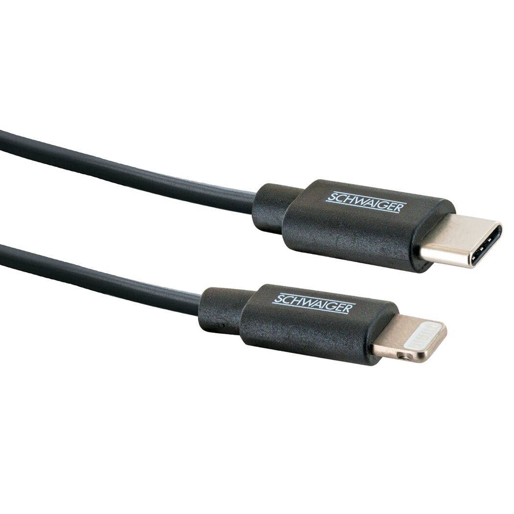 Schwarzes Sync- und Ladekabel von SCHWAIGER