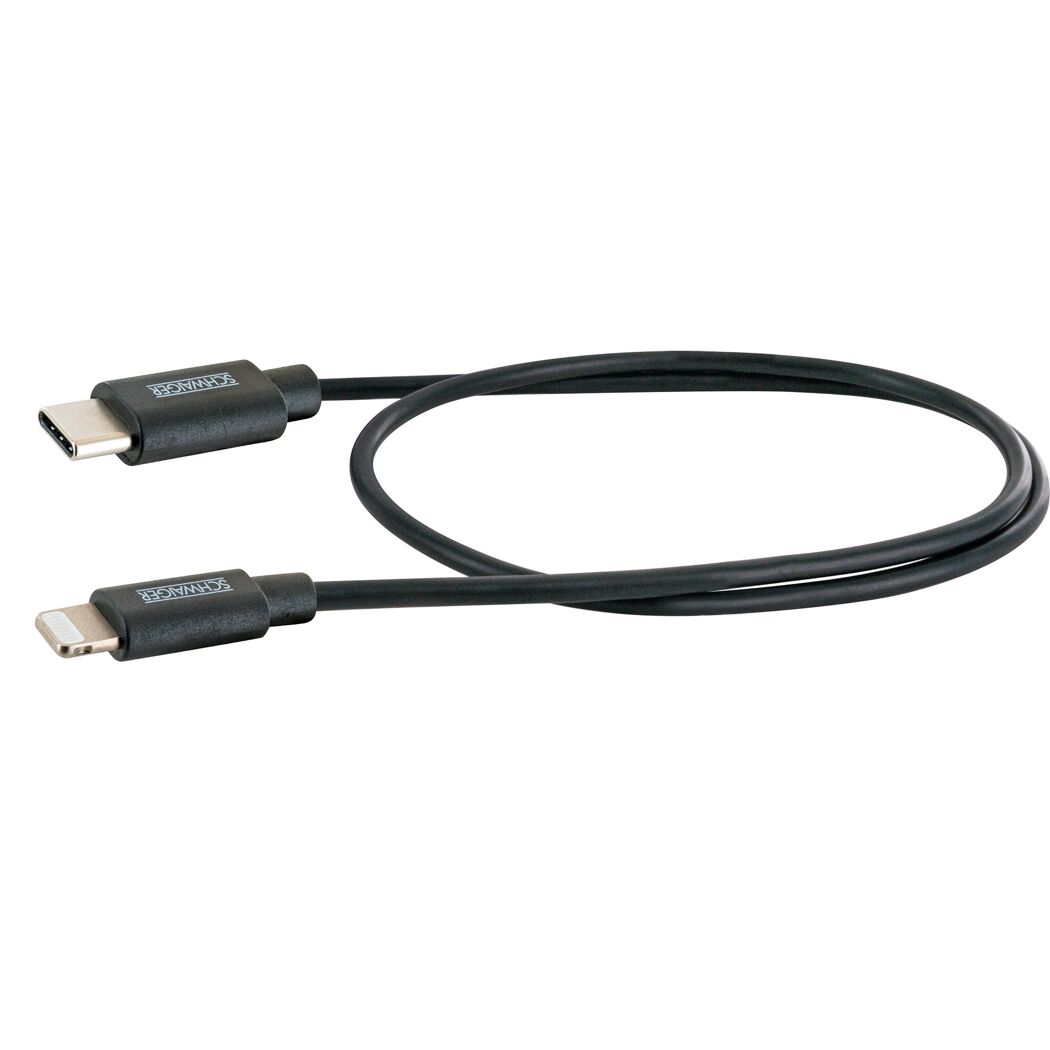 Schwarzes USB-C auf Lightning Ladekabel