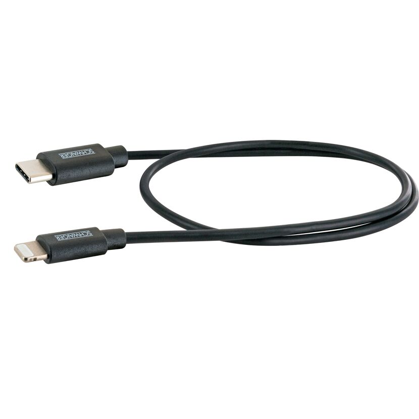 Schwarzes USB-C auf Lightning Ladekabel