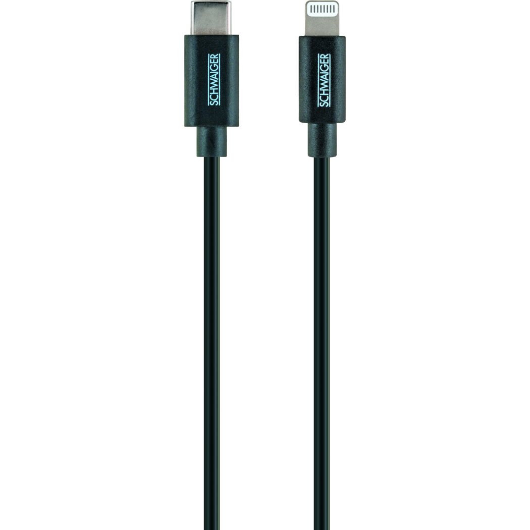 Schwarzes USB-C auf Lightning Ladekabel von SCHWAIGER