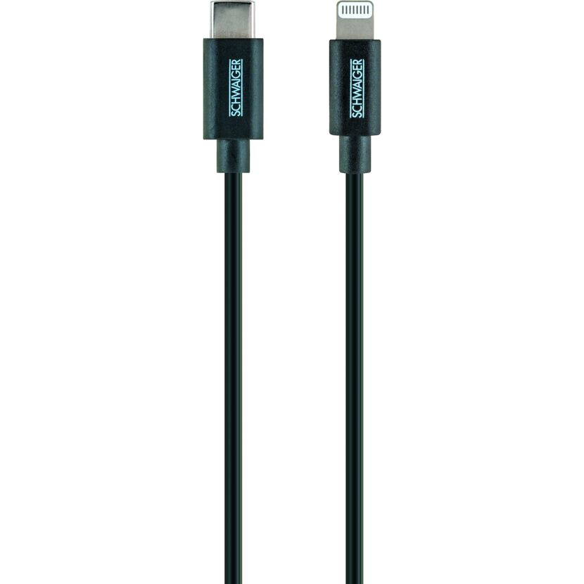 Schwarzes USB-C auf Lightning Ladekabel von SCHWAIGER