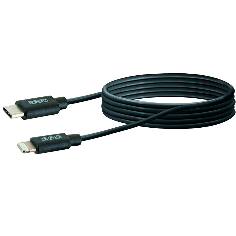 Schwarzes USB-C auf Lightning Ladekabel