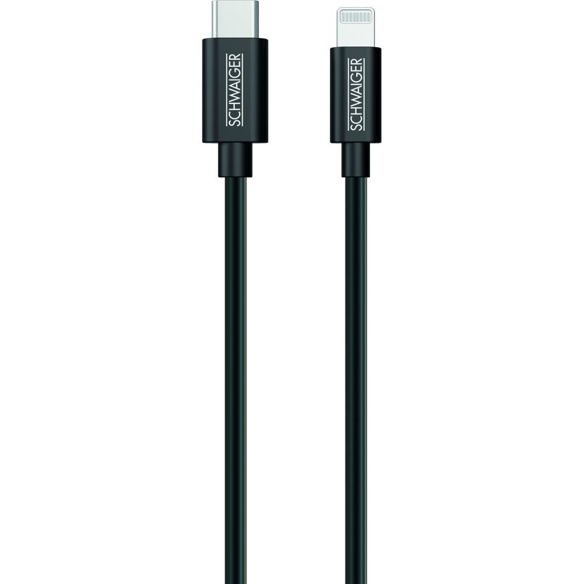 Schwarzes USB-C auf Lightning Ladekabel von SCHWAIGER