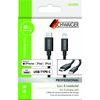 Schwarzes USB-C auf Lightning Ladekabel