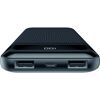 Schwarze Powerbank mit Digitalanzeige und Anschlüssen