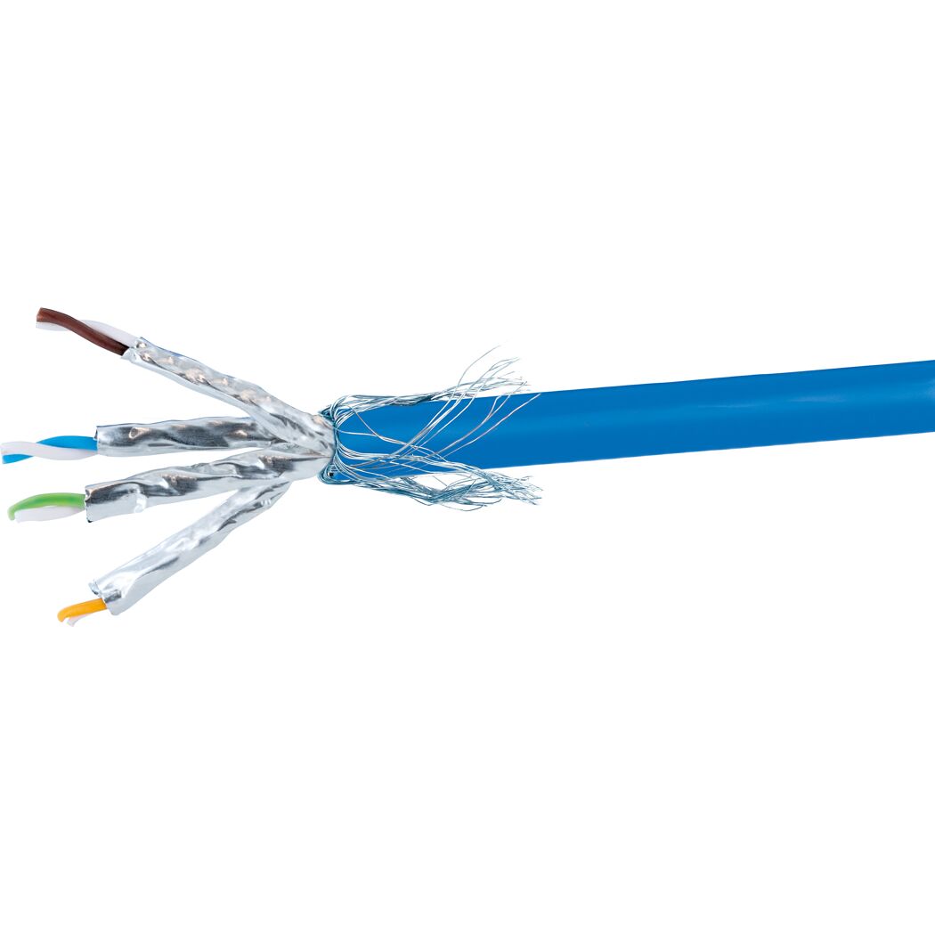 Blaues Netzwerkkabel CAT8.1, abisoliert