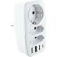 Weißer Multiadapter mit drei USB-Anschlüssen