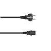 Schwarzes Netzkabel mit Schutzkontakt-Stecker