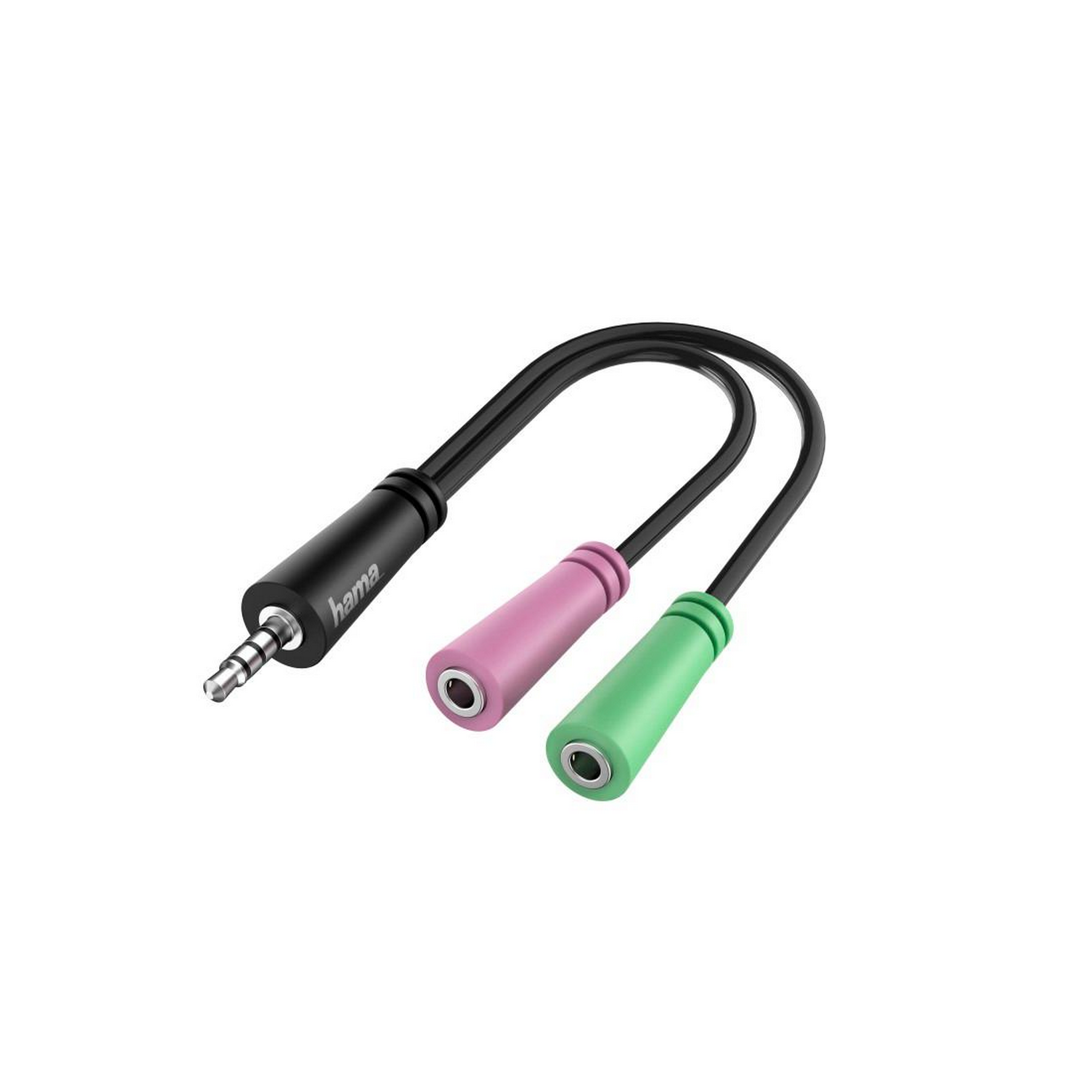 Audio-Adapter 4-polig 3,5 mm Klinkenstecker mit 2 x 3-polige 3,5 mm Klinkenkupplung + product picture