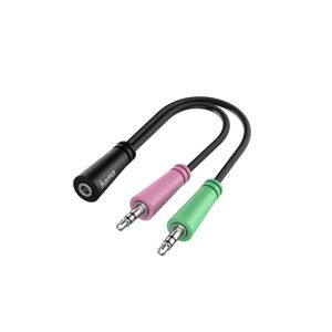 Audio-Adapter 2 x 3-polige 3,5 mm Klinkenstecker mit 4-poliger 3,5 mm Klinkenkupplung