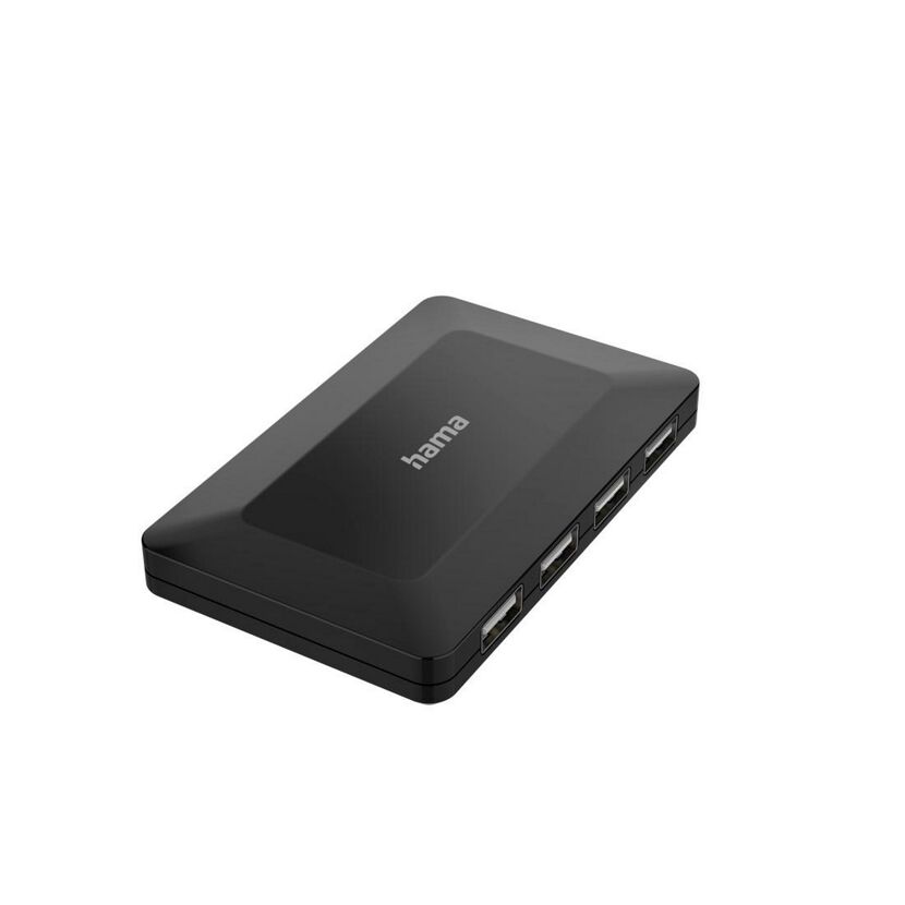 Schwarzer Hama USB-Hub mit vier Ports